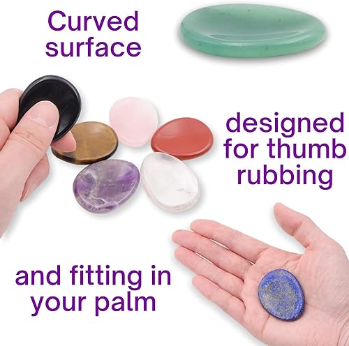 Miniatura 6 de NatureWonders - 2 piedras de obsidiana de caoba, piedras de pulgar, piedras de chakras, cristales curativos, potentes y populares, totalmente