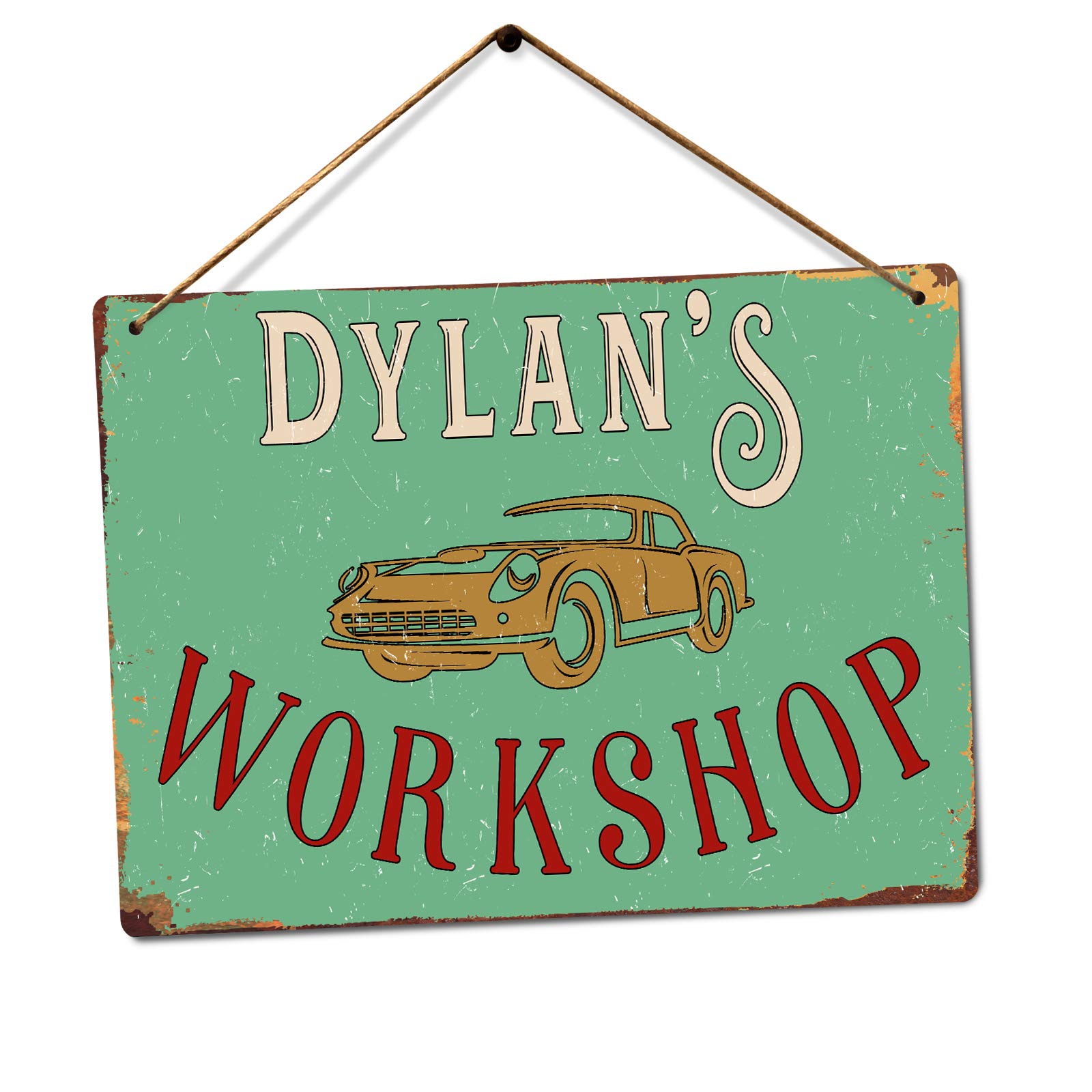 Personalised Vintage Workshop Sign | Twine – Metal Wall Sign Plaque