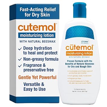 Cutemol Moisturizing Lotion - Daily Moisturizing Lotion - Fragrance-Free & Non-Greasy - Moisturize, Hydrate, Protect, Relieve Dry Skin - 13.5oz