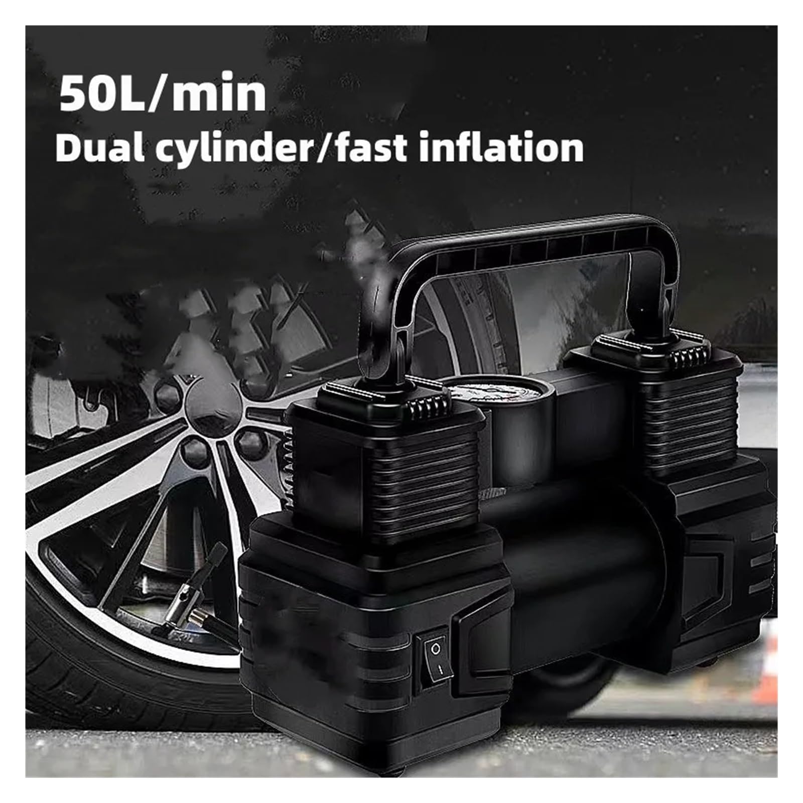 Przenośna Sprężarka Powietrza Inflator Opon 150 Psi 12V DC Pompka Do Samochodowych Z Cyfrowym Manometrem Auto Jasna Latarka Awaryjna Natychmiastowa Inflacja