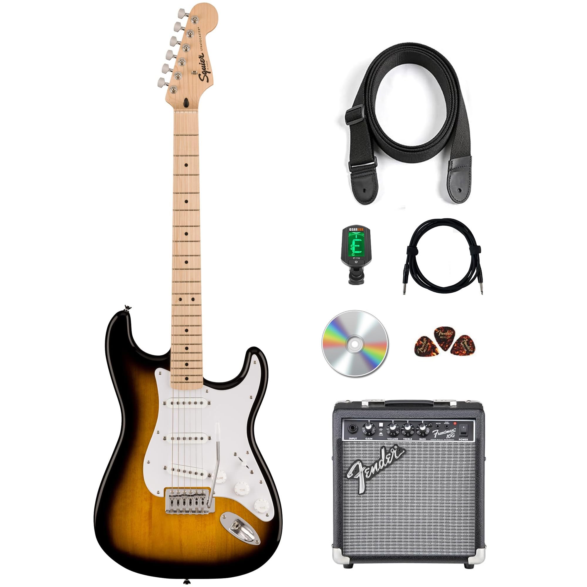 Amazon.com: Fender Squier Sonic Stratocaster - 2-Color Sunburst