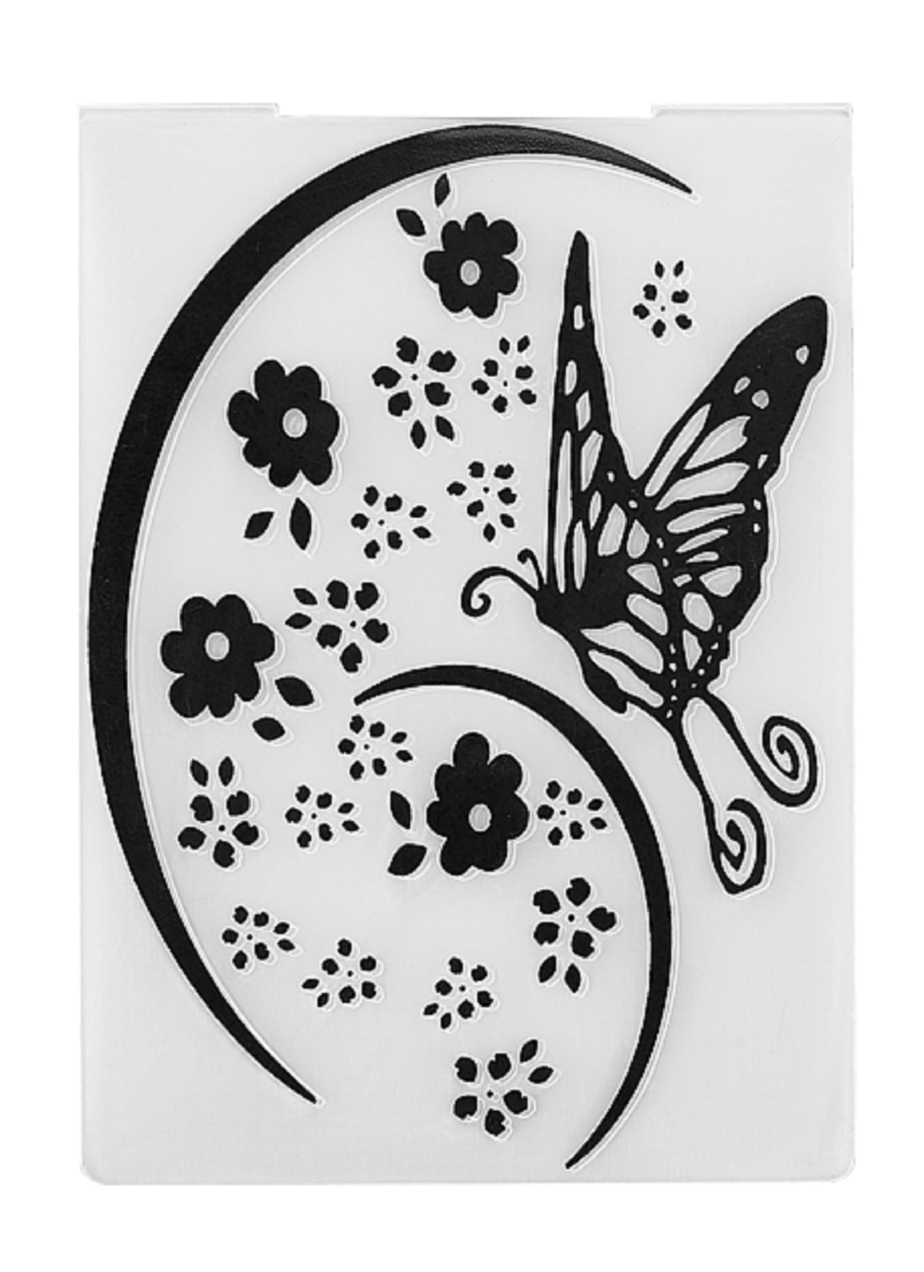 Boutique d'isacrea CLASSEUR D'EMBOSSAGE Plastique : Papillon et Fleurs 14 * 10cm (03)