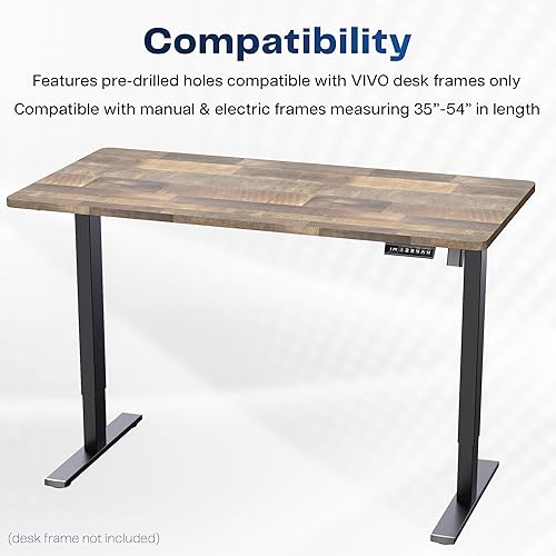 Vista 193 de VIVO DESK-TOP60G - Mesa universal de una pieza de 60 x 24 pulgadas, color gris oscuro, para marcos de escritorio estándar y sentados a pie, altura