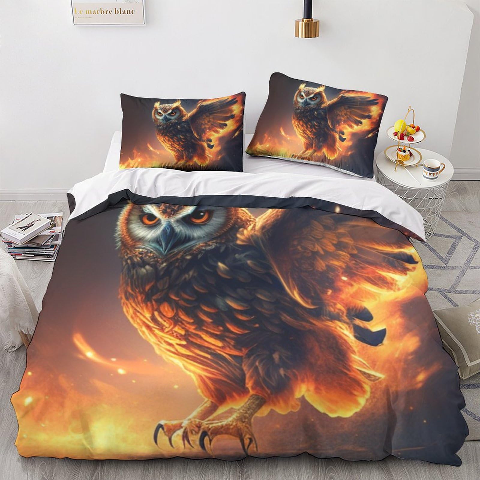 Housse de couette hypoallergénique Angry Owl douce pour peaux sensibles 200x200