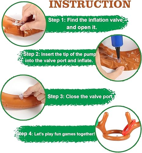 Miniatura 6 de Paquete de 4 anillos inflables de cornamenta de reno (4 cuernos, 16 anillos) Sombrero de cornamenta de reno para fiesta de Navidad 2023, grandes