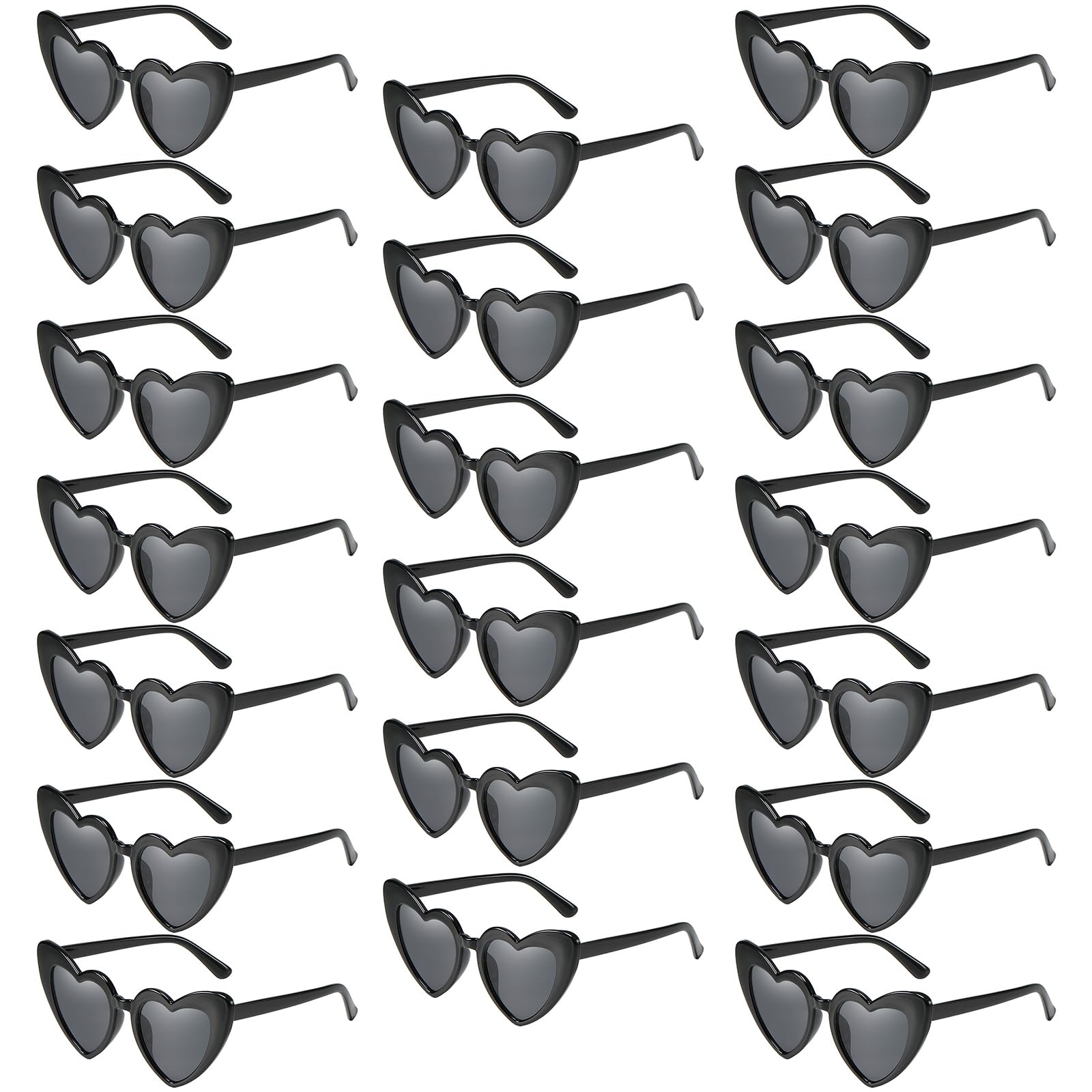 Pibupibu 20 Pack Heart Sunglasses for Women Bachelorette Party Bulk, Heart Shaped Bride Tribe Glasses Bride Shower Gift