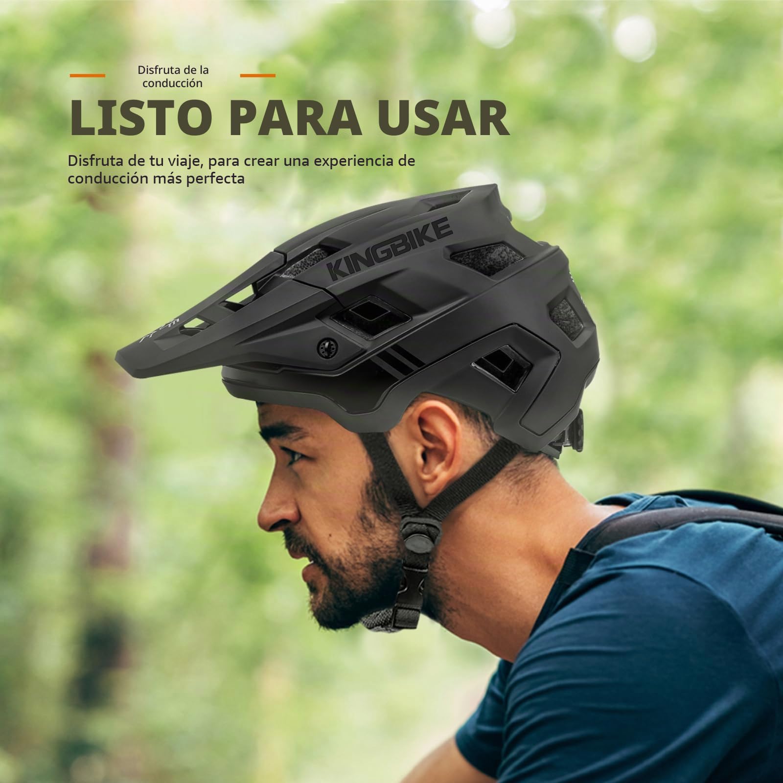 Casco de bicicleta de montaña con visera desmontable para hombre, mujer, adultos, jóvenes