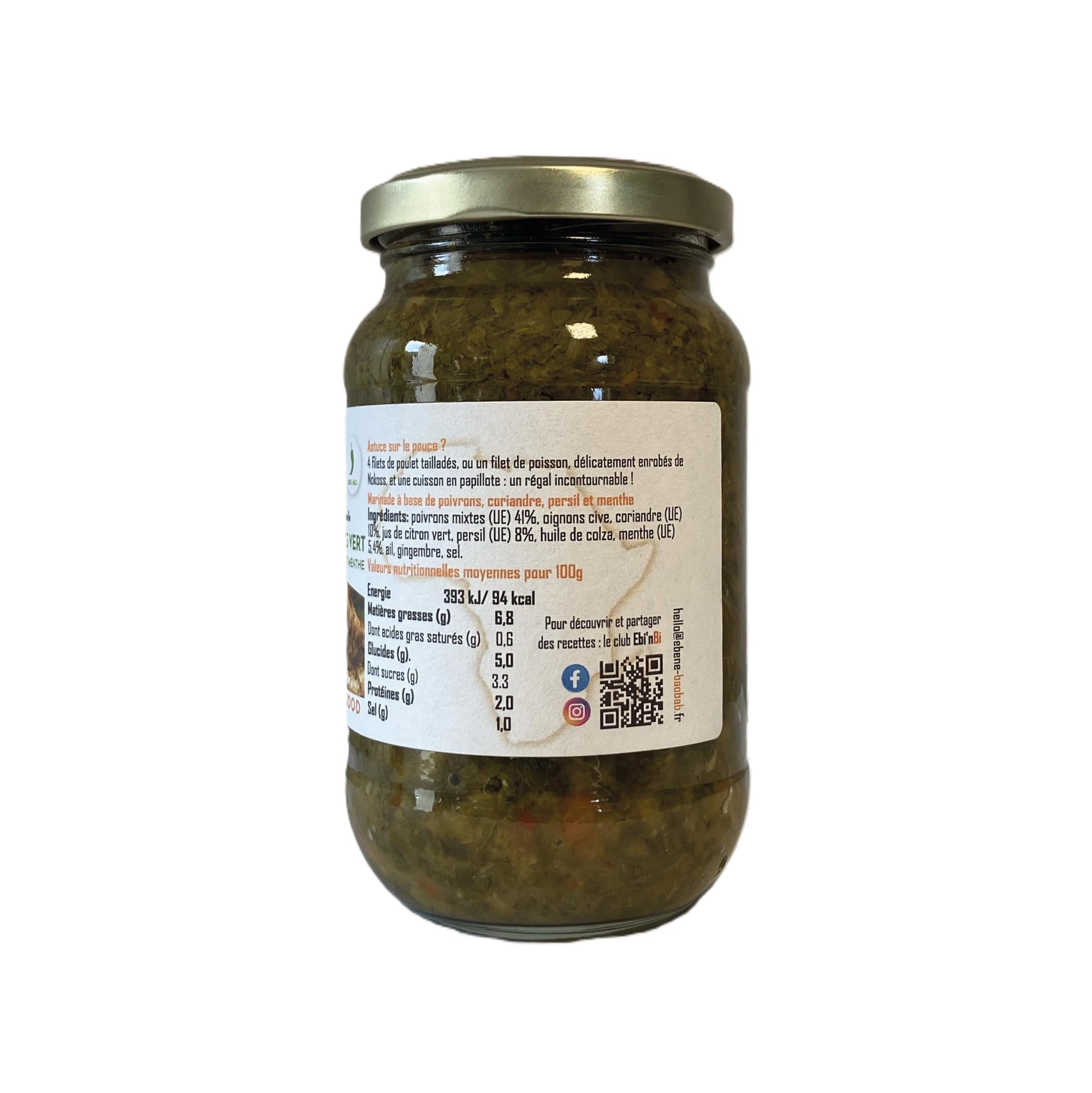 Marinade sénégalaise Nokoss PACK ECO 3 x 250g - Ebene&Baobab® - pour poulet, poisson bbq - à base de poivrons, persil, coriandre, menthe, gingembre – Cuisiné en France -Livraison offerte-