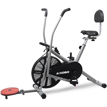 KOBO AIR BIKE DELUX EXERCISE CYCLE WITH BACK REST DUAL ACTION/ELECTRONIC METER