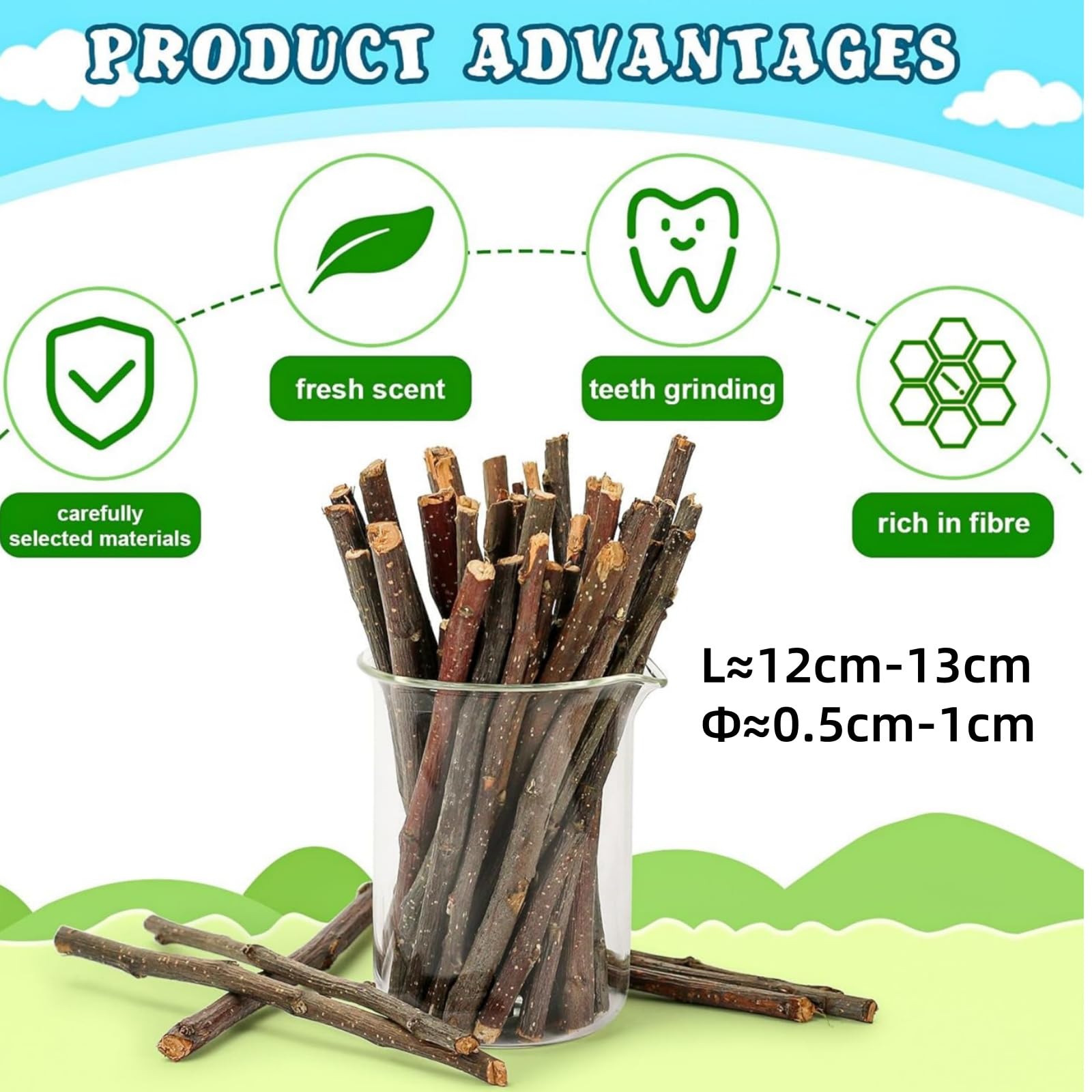 MUYYIKA Apple Sticks Pet Chew Toy Treats Small Animals Molar Wood Toys for Rabbits Chinchilla Guinea Pigs Cavia Cobaya Parrot Hamster - Image 4