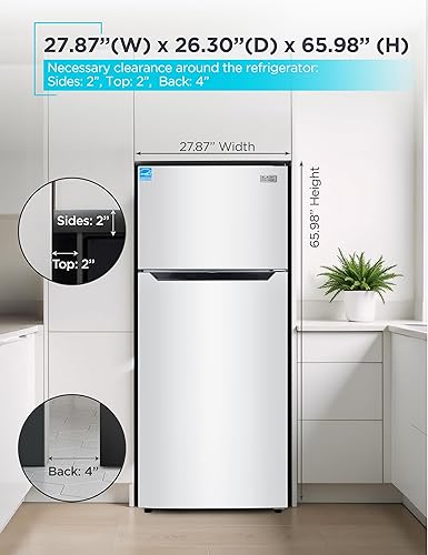 Miniatura 7 de BLACK+DECKER Refrigerador de montaje superior de 14.6 pies cúbicos con congelador, refrigerador de 2 puertas con congelador superior y control de