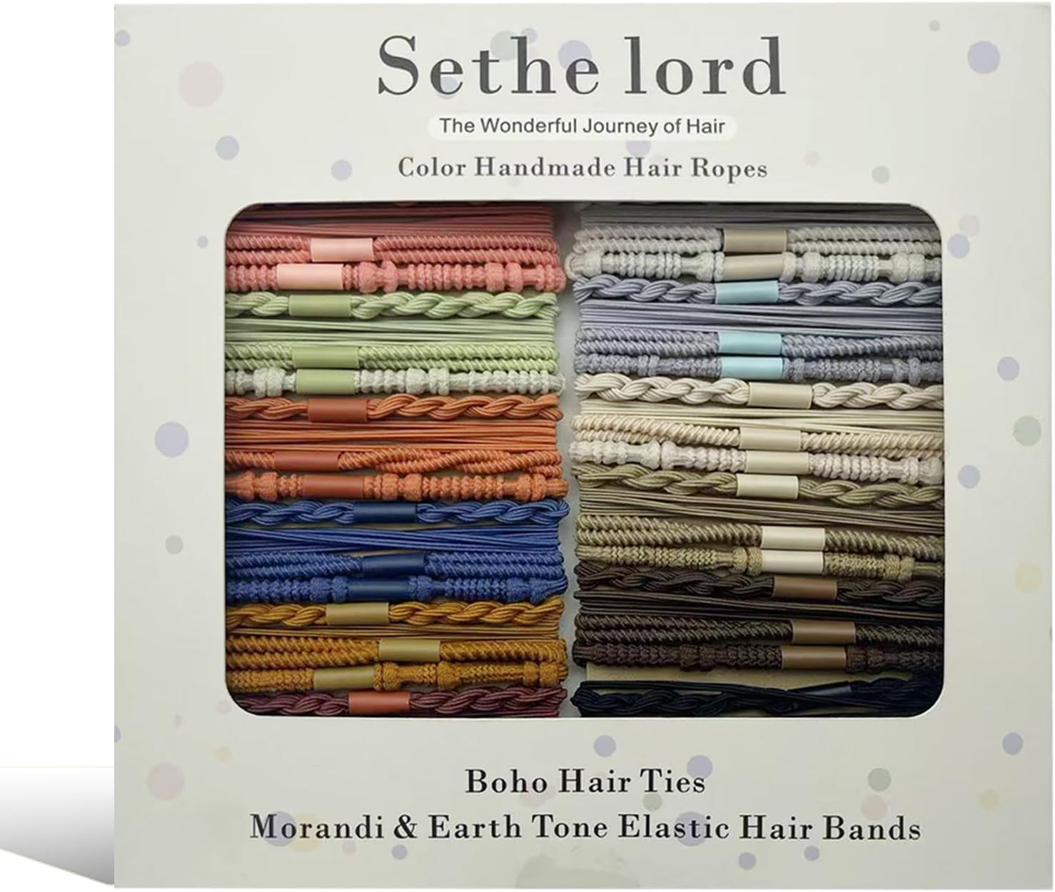 48 Pcs Boho Hair Ties - Morandi & Earth Tone Elastic Hair Bands