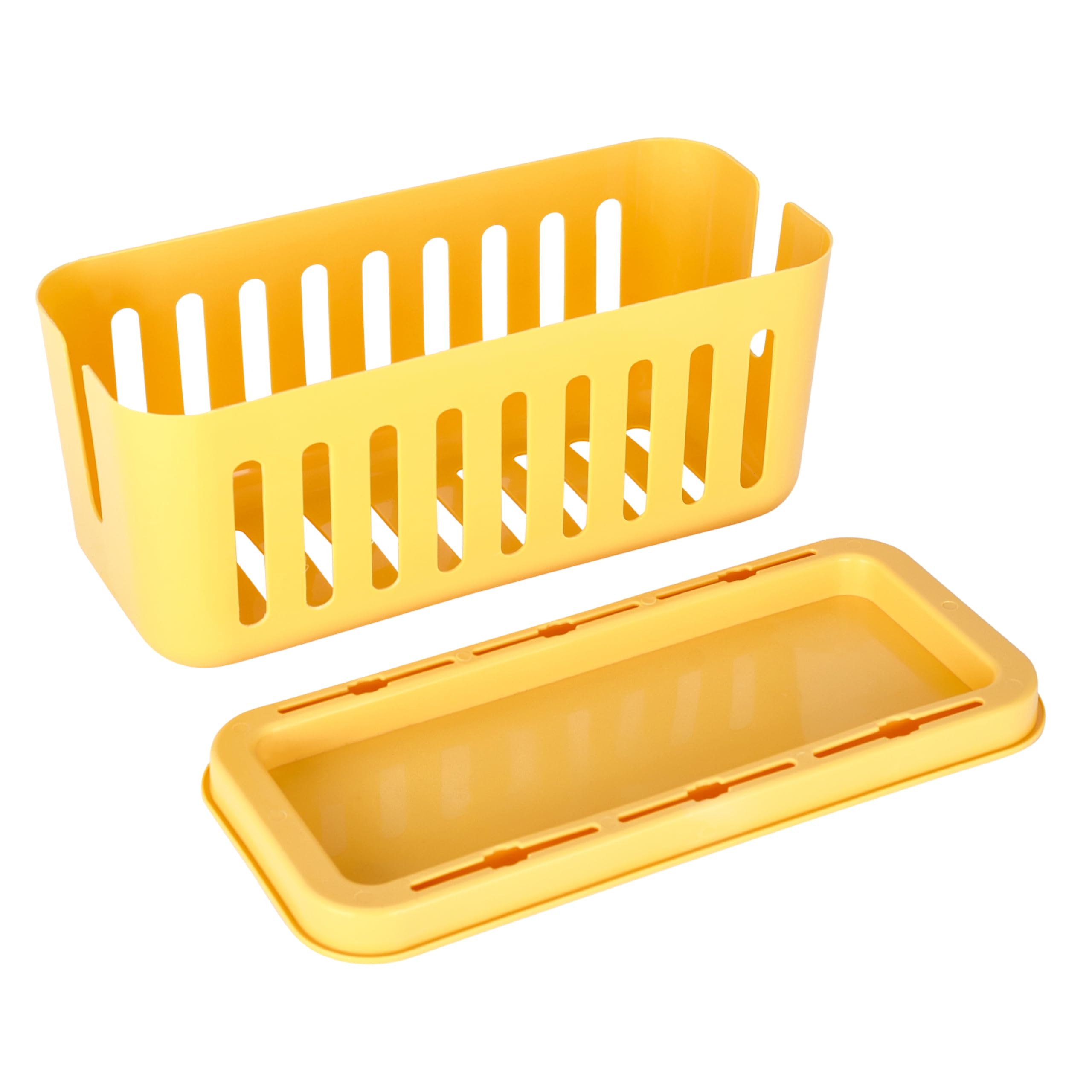 G-Rack Cable Management Box - 13x31x14 cm Cable Tidy Box - Durable Plastic Cable Storage Box - Yellow Cable Box for Organizing Extension Cords, Leads, or Wires - Storage for Cable and Accessories