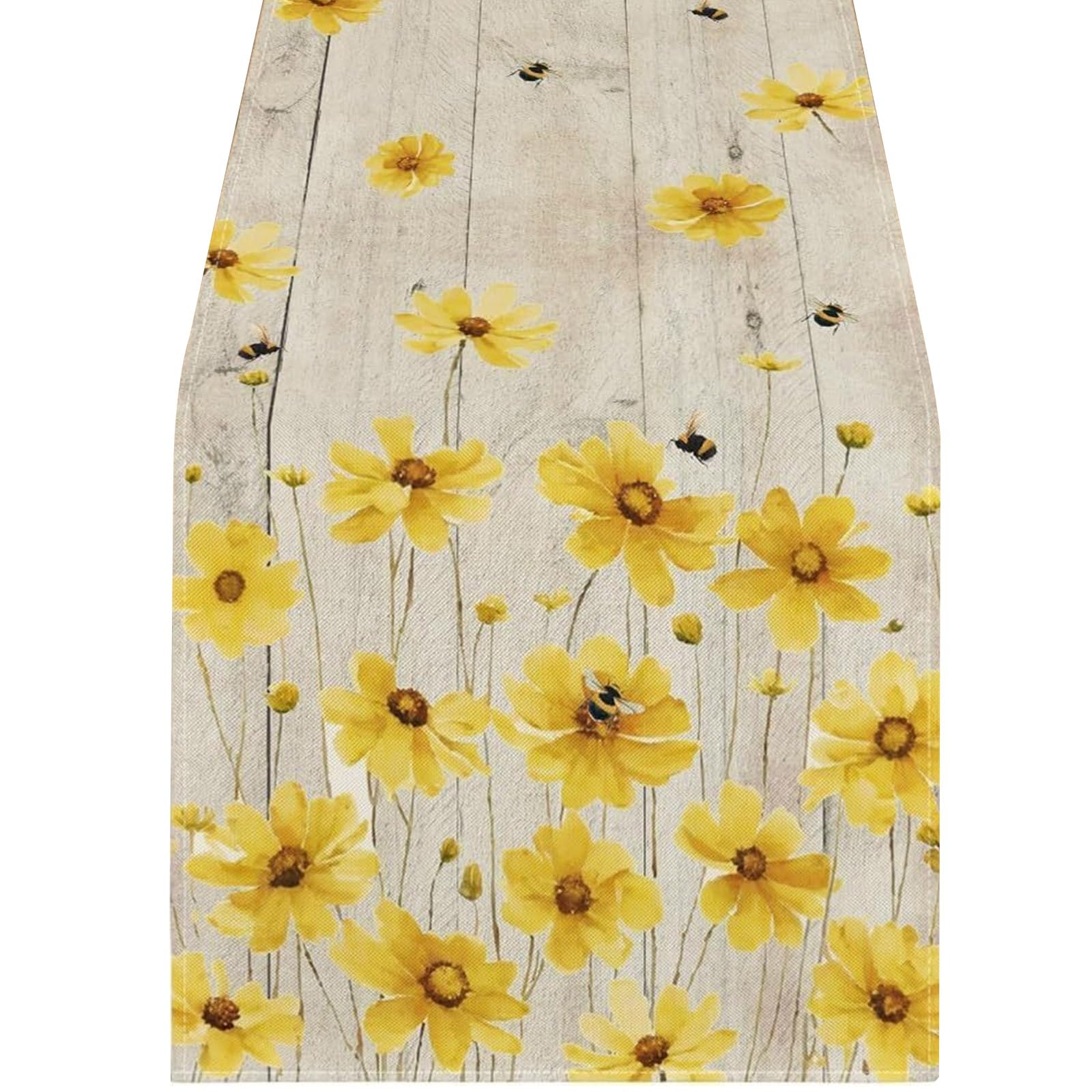 Carotoe I Florals Print Table Scarf With Multiple Size Sturdy Spring Home Accent Florals Table Runner