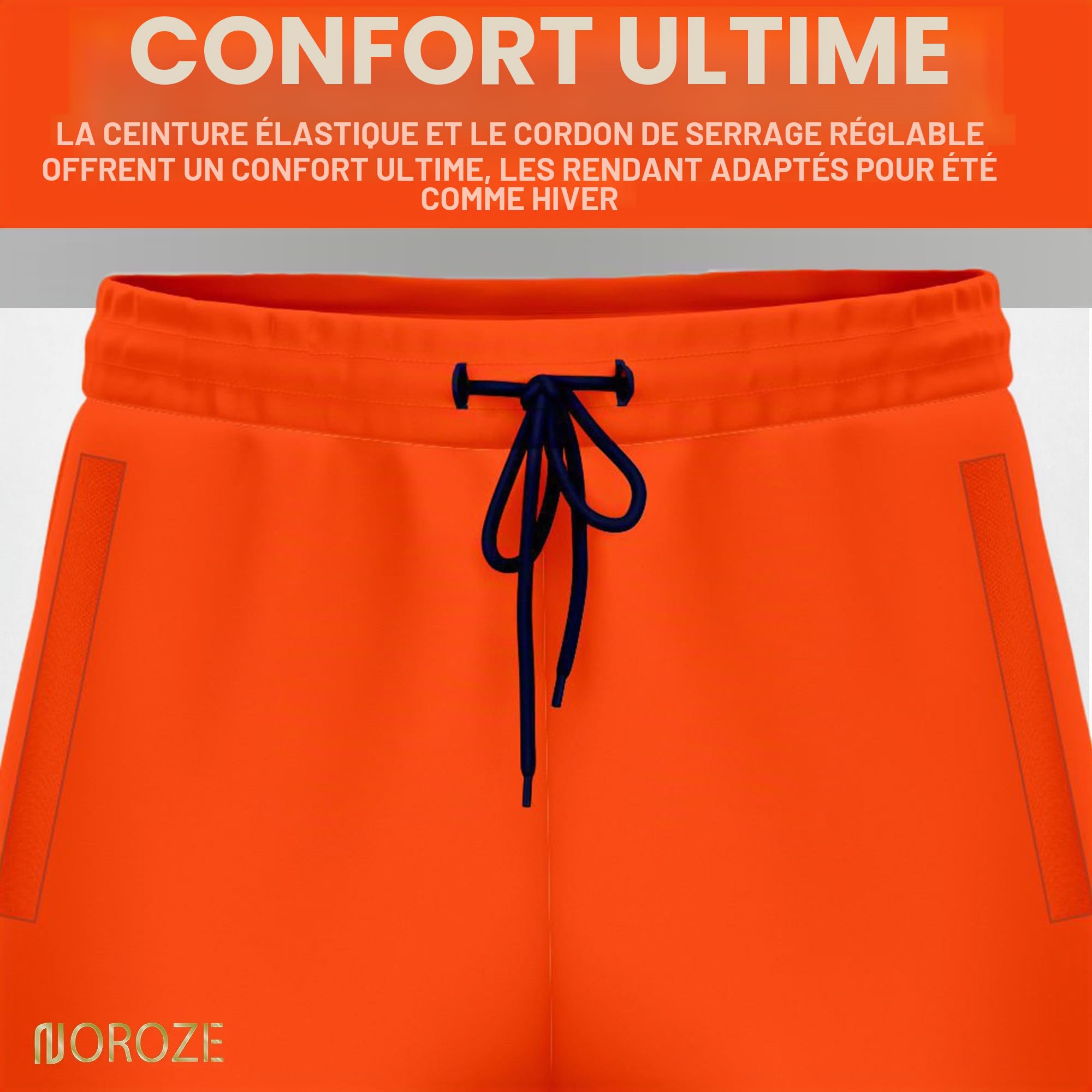 NOROZE Pantalon de Jogging Réfléchissant Haute Visibilité pour Homme avec Bande Fuorescente et Poches Latérales Haleter Pantalon de Travail pour la Construction l'artisanat et la Sécurité Haletr