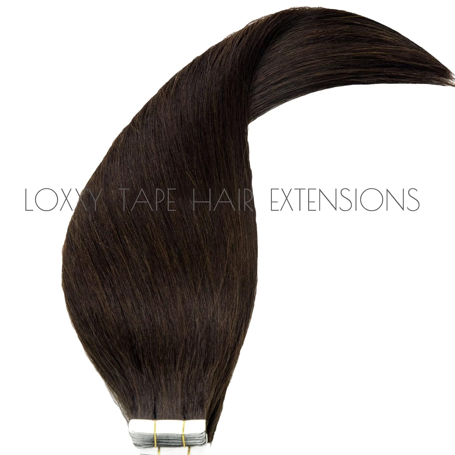 Loxxy Human Hair Tape in Extensions 20pcs 50gram Dark Brown Tape in Remy Hair Extensions Double Sided Invisible Long Last Silky Straight Skin Weft 20Inch