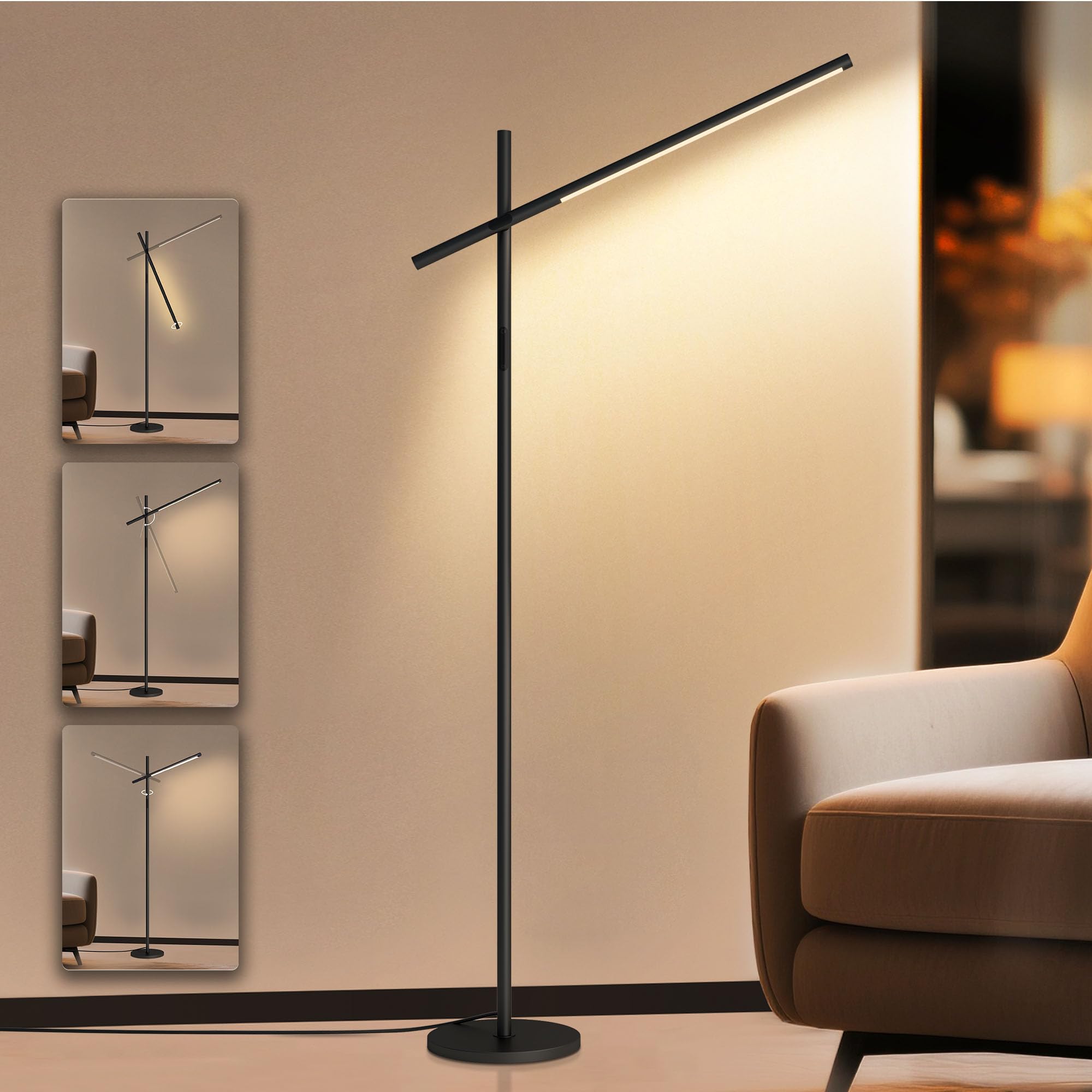 Photo 1 of Tubicen Floor Lamp 360° Swing Arm Rotatable Corner Tall Standing Lamp