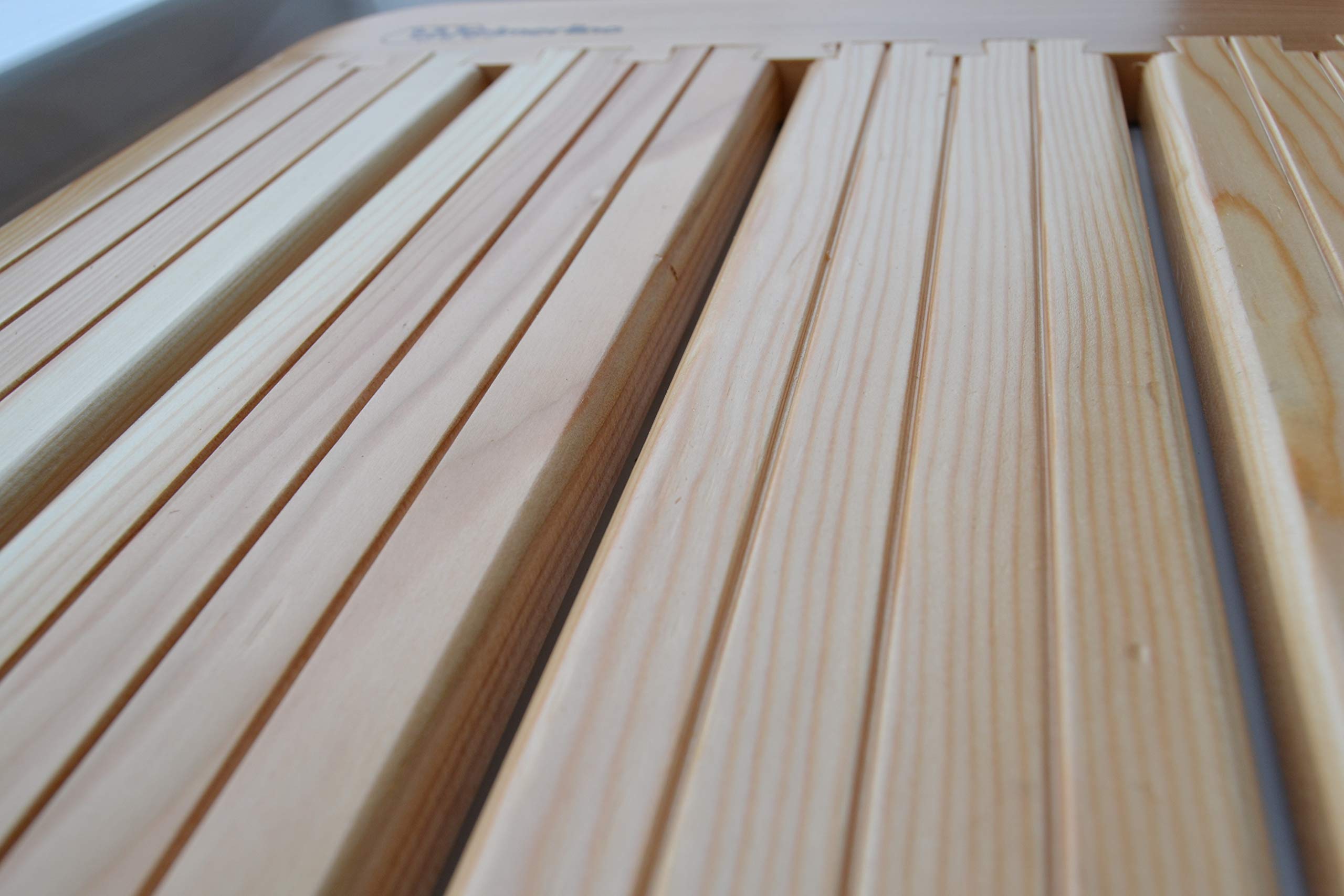 Castelmerlino Tarima para ducha en madera de alerce con juntas de cola de milano 59x59 cm para platos 80x80 cm