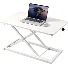 Height Adjustable Standing Desk Converter Keyboard Riser 23.6 Inch White
