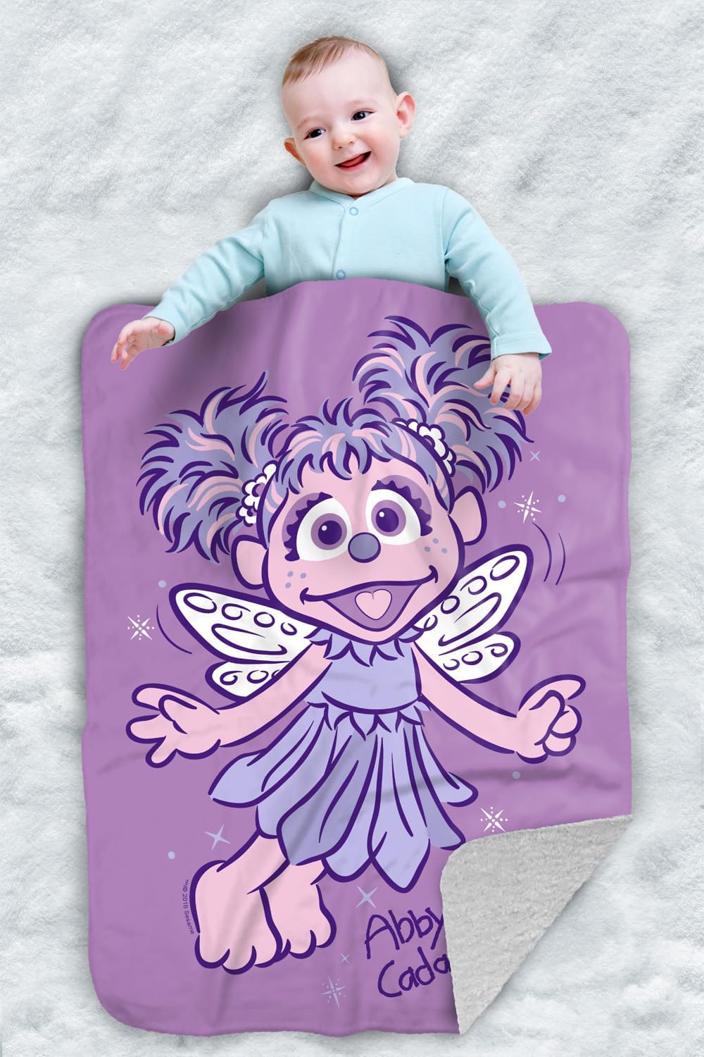 Sesame Street Simple Abby Sherpa Baby Blanket, Warm Soft Cozy, Unisex for Infants Girls & Boys 30"X40"