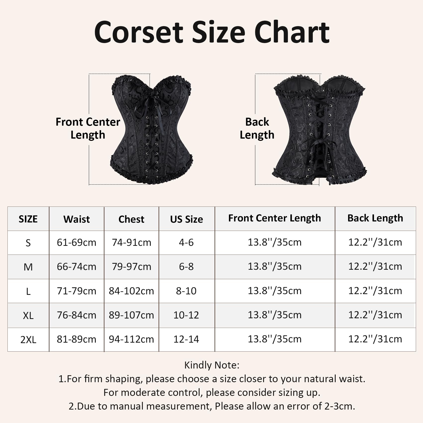 LEACOOLKEY Corpetto Corsetto per Donna con Lacci e Stecche Bustier Floreale Overbust per Costume