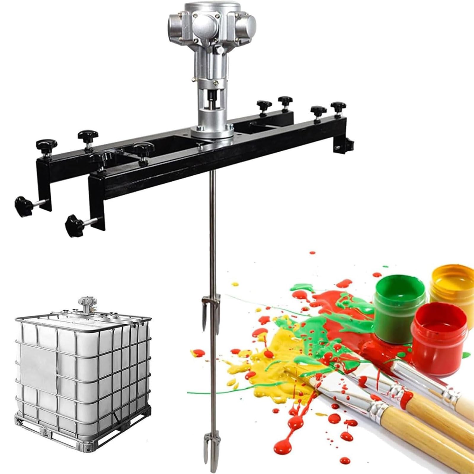 IBC Air Agitator,Pneumatic Tank Mixer Machine,Pneumatic Bracket Mixer,Paint Stirring Machine Bracket 1/2HP 3/4HP 1HP, No-Load RPM: 2500RPM 1800RPM 1000RPM for Ink Dissolver Agitator(3 Cylinders)