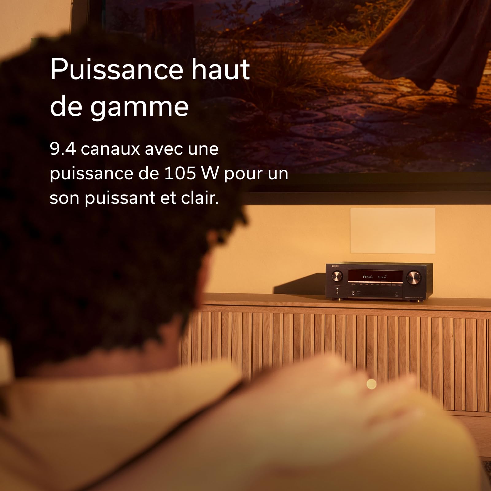 Denon AVC-X3900H Amplificateur Home Cinéma 9.4 Canaux 105W Dolby Atmos DTS:X Auro-3D IMAX Enhanced HDMI 8K HEOS Multiroom Noir