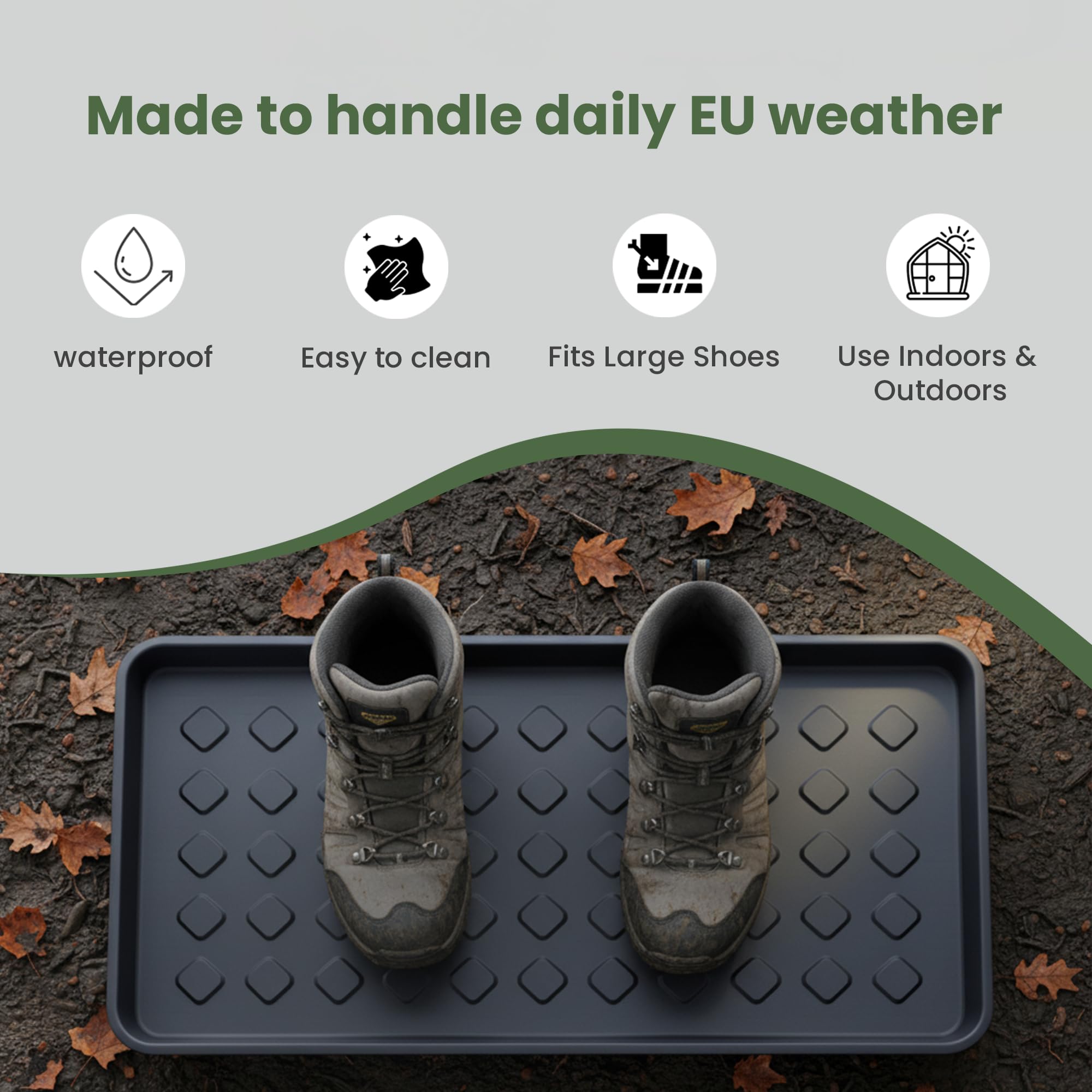 GARDENIX Set van 2 schoenenrekken 71,5 x 34,5 x 3 cm, schoenmat, afdruipmat, schoenenafdruipbak, plantenschaal, schoenenafvoerschaal, schoenenbak met hoge rand GARDENIX Set van 2 schoenenrekken 71,5 x 34,5 x 3 cm, schoenmat, afdruipmat, schoenenafdruipbak, plantenschaal, schoenenafvoerschaal, schoenenbak met hoge rand