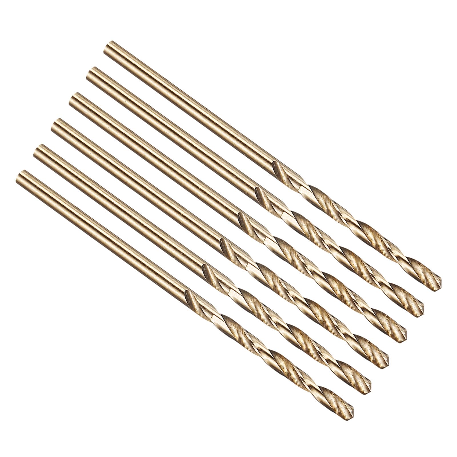 PATIKIL 1mm Drill Bit, M42 8% Cobalt High-Speed Steel Jobber Straight Shank 135° Gold Finish for Hard Metal High-temperature Titanium Alloy - 6 Pack — image 1
