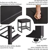 Aibiju Tabouret de Coiffeuse, Petit Tabouret de Maquillage en Similicuir pour Coiffeuse, Repose-Pieds Ottoman pour Chambre à Coucher, Salon, Noir YD-JD150B - 6