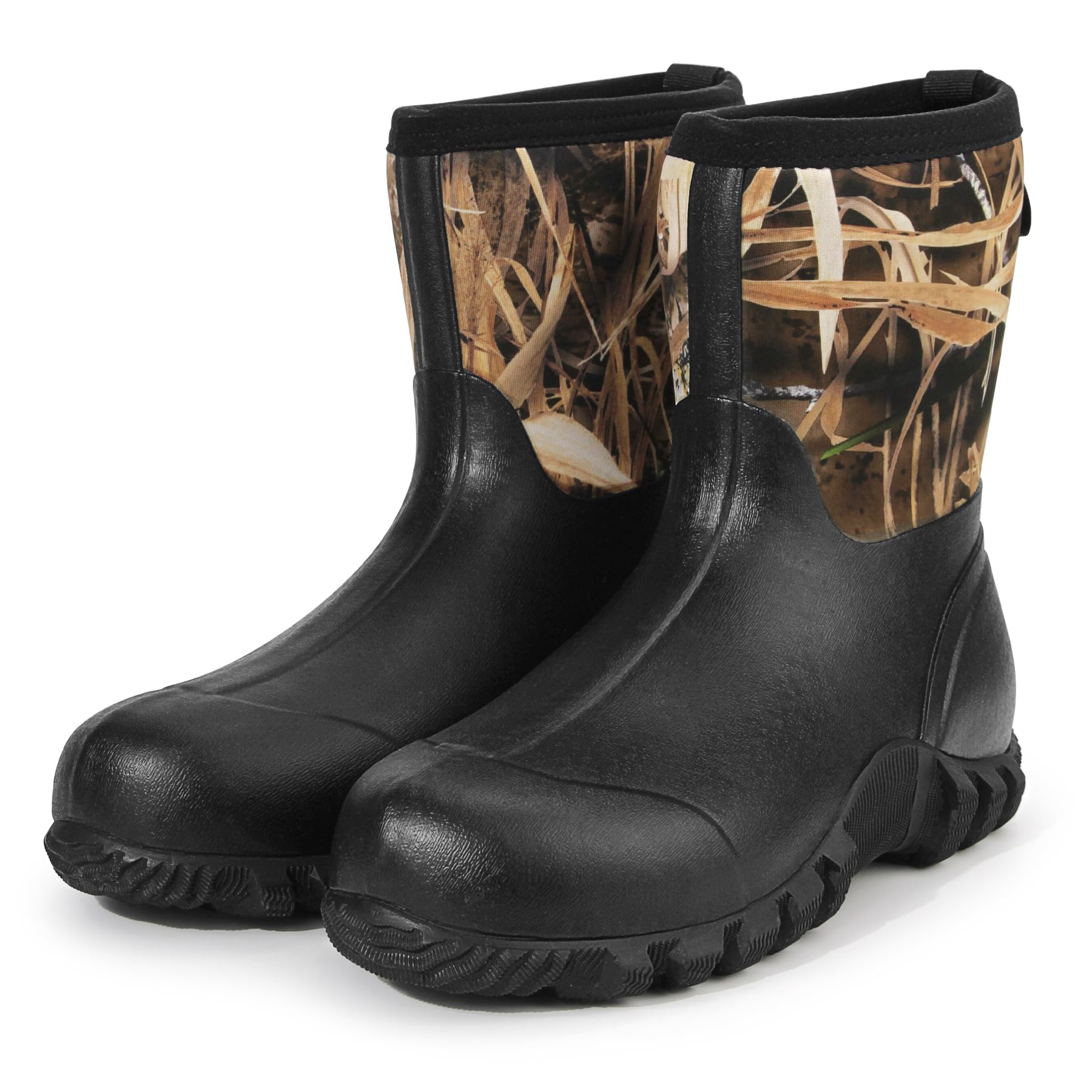 GUGULUZA Herren Halbe Gummistiefel Neopren Isoliert Wasserdicht Angeln Hof Stiefel