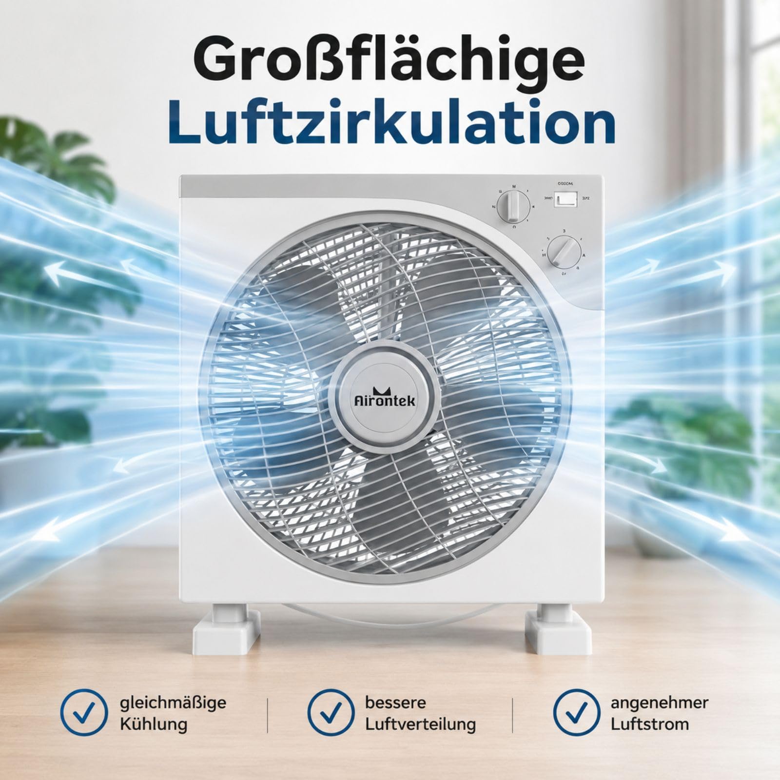 Weedness Box-Ventilator leise 30 cm 3 Geschwindigkeiten mit Timer Funktion - Grow Belüftung Anbau Umuft