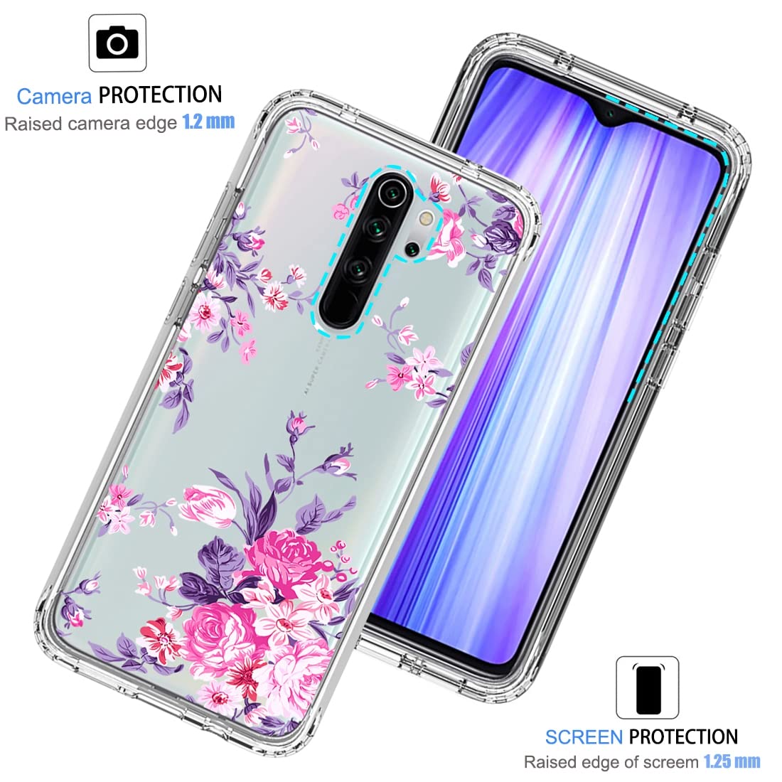 Amazon.co.jp: Vokuha Redmi Note 8 Pro M1906G7I用ケース 強化ガラス