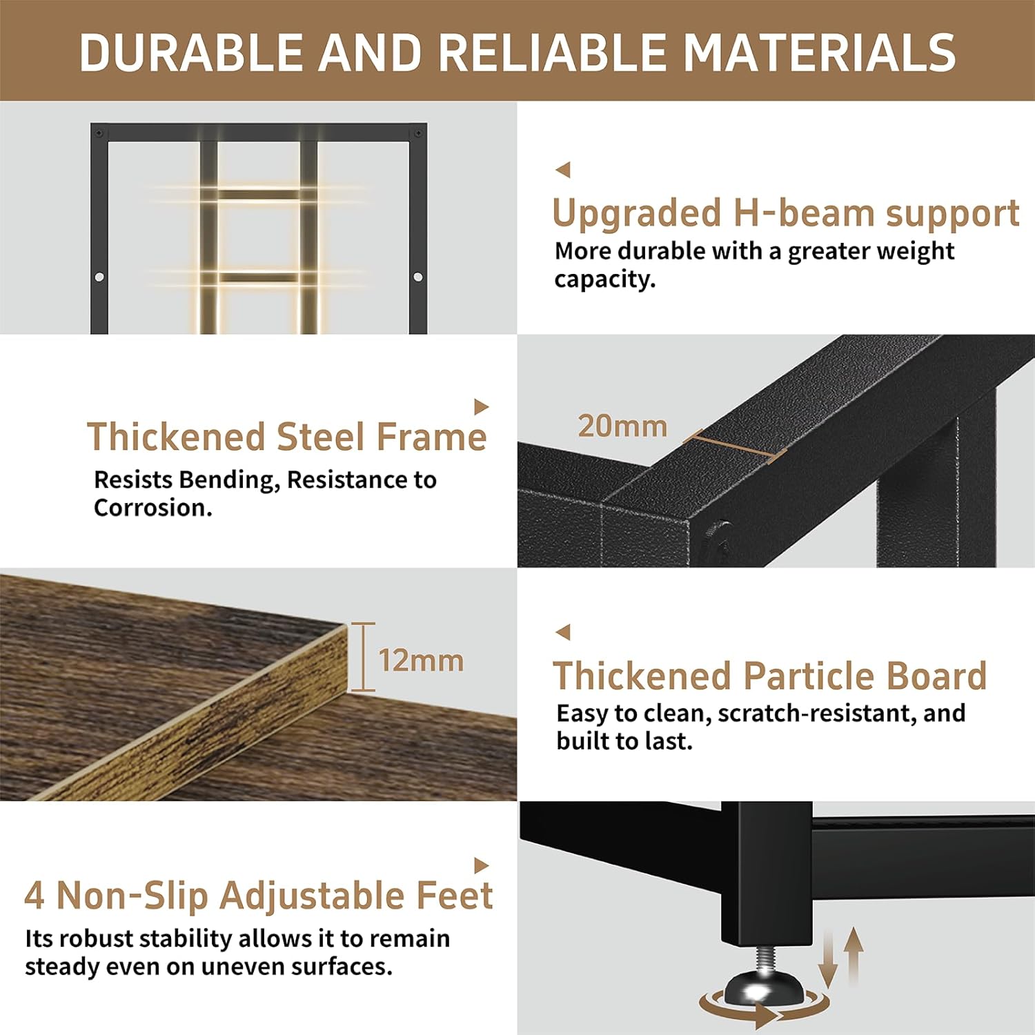 Indoor Gun Racks, Rifle Rack Floor Stand, Heavy Duty Metal Gun Storage Shelf, Gun Display Rack for 4 Rifles and 8 Pistols,for Home Garage Office or Retail Shop, Retro Brown