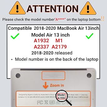 Case Compatible with MacBook Air 13 Inch 2020 2019 2018 Release A2337 A2179 A1932 with Retina Display & Touch ID, Leather Case Shell Laptop Cover & Sleeve & Keyboard Skin, Inked Flowers