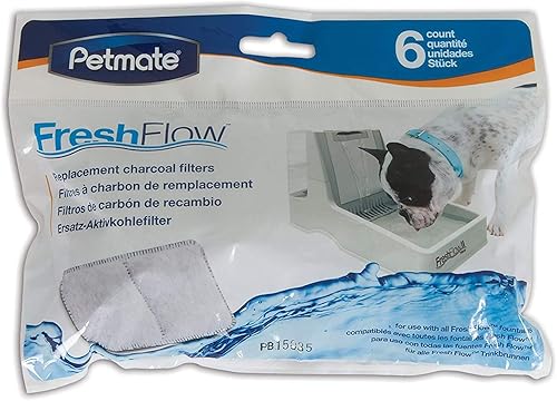 Petmate Filtro de repuesto de flujo fresco de 6 unidades, gris