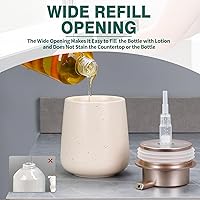 Vista 3 de Bosilunlife Dispensador de jabón de manos, dispensador de jabón de cerámica de 12 onzas, dispensador de jabón líquido recargable para baño