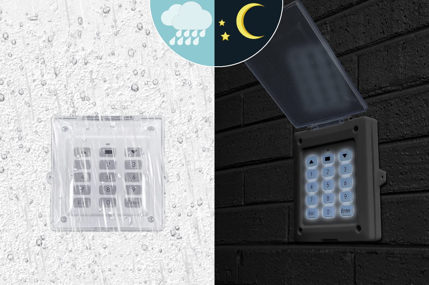 Blütezeit Sistema de acceso digital con teclado inalámbrico, entrada automática de código de seguridad, panel de operador de puerta, control remoto para motor automático de apertura de puerta