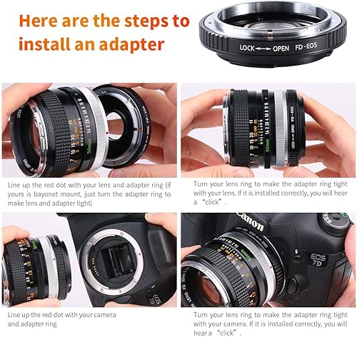 Miniatura 4 de K&F Concept Adaptador de montaje de lente profesional compatible con Canon FD FL de 1.378in SLR a cámara Canon EOS (EF, EF-S), compatible con Canon