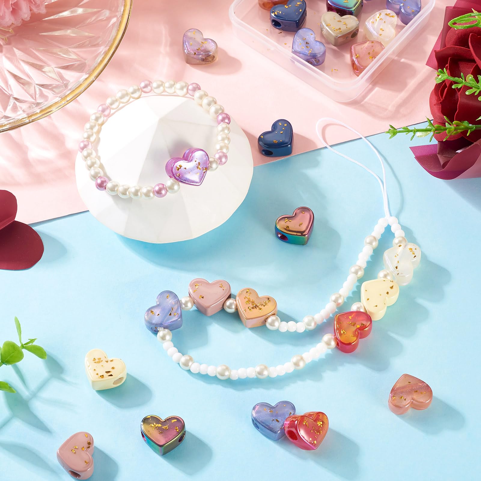 Amazon.co.jp: Beadthoven 20個 オペーク アクリル ヨーロピアンビーズ 