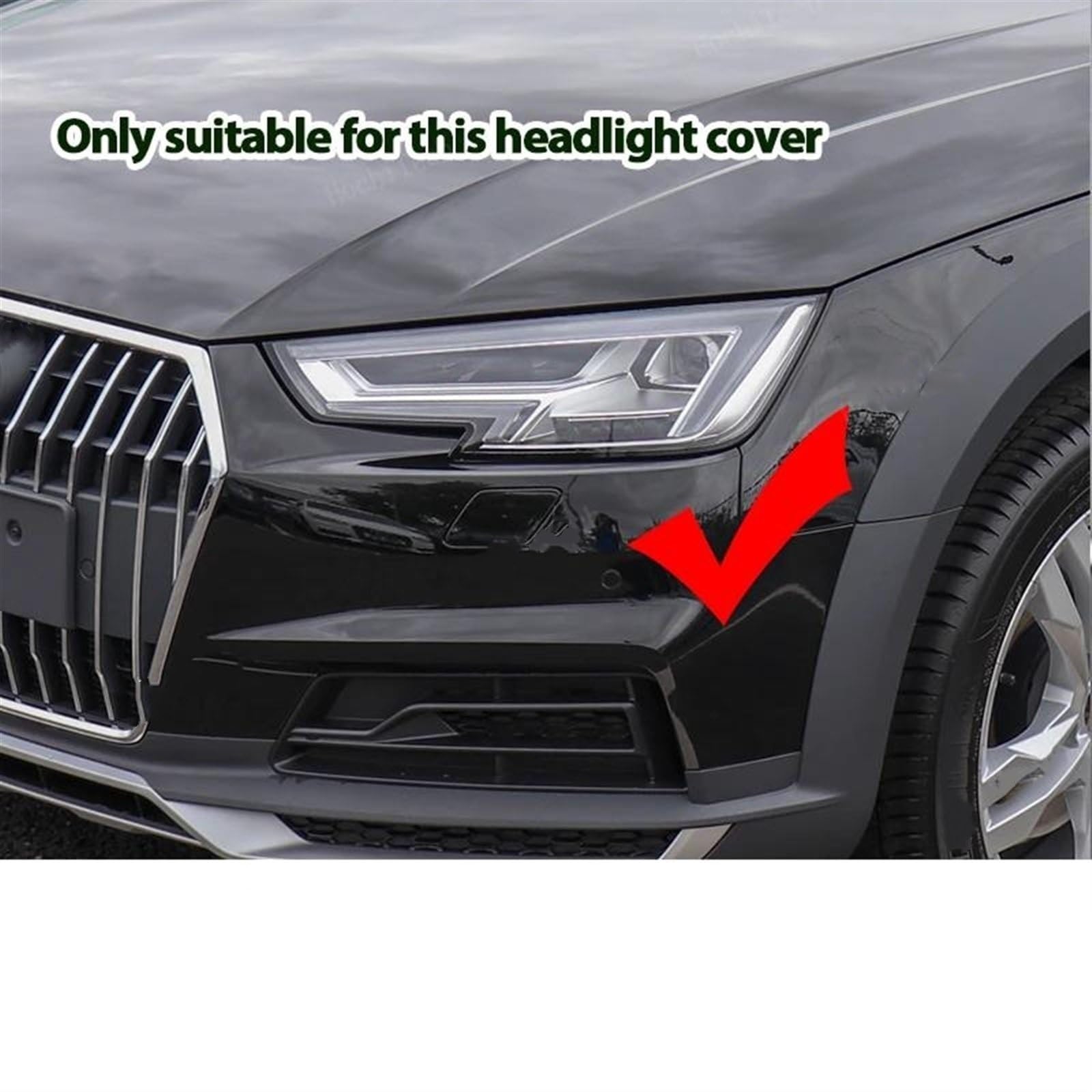 Conjunto Faros Cubierta De Faros De Coche para A&UDI A4 B9 2015-2019 8W0941043 8W0941044 Carcasa De Cristal Transparente(1pc Left Side)