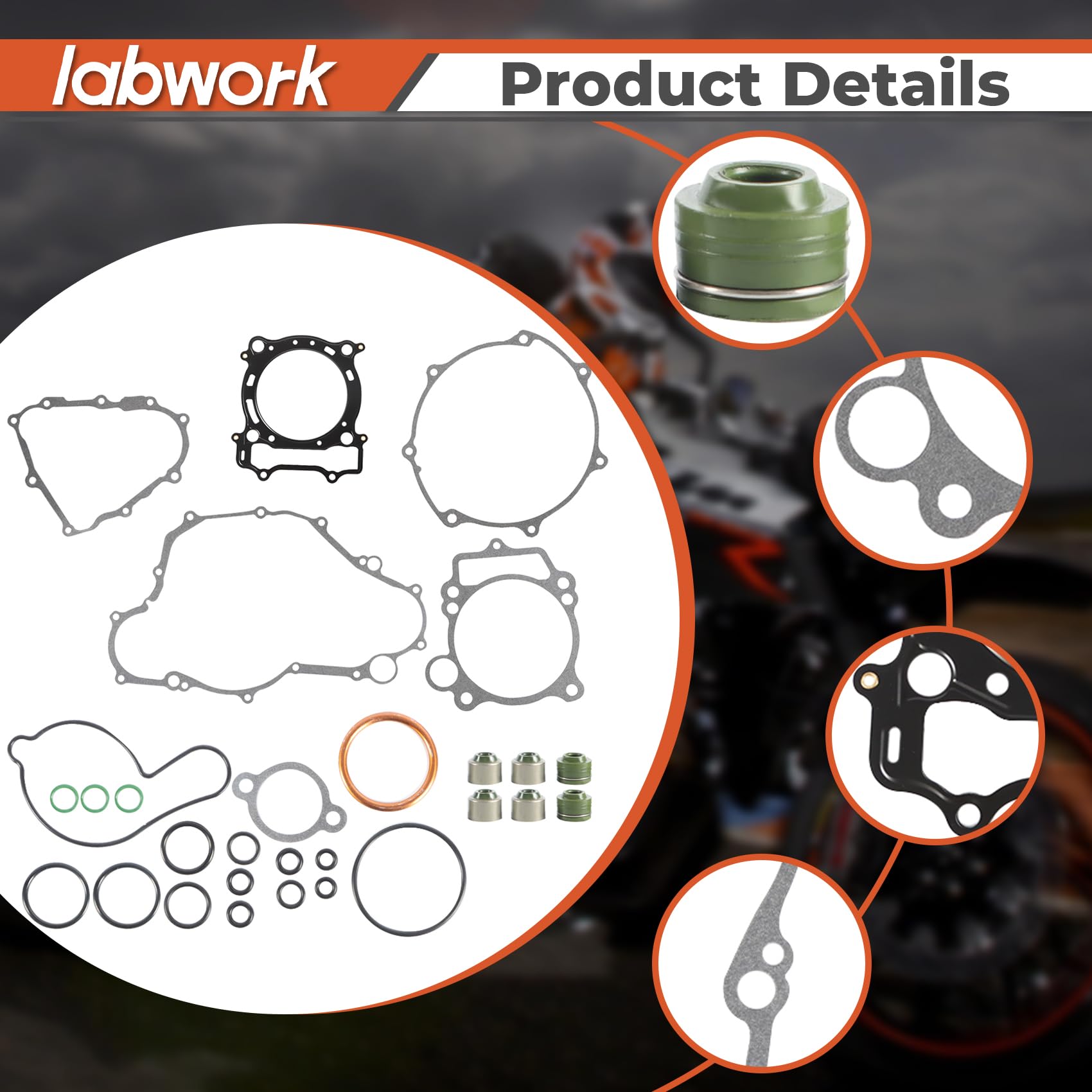 Amazon.com: labwork Gasket Kit Top and Bottom End Engine Set