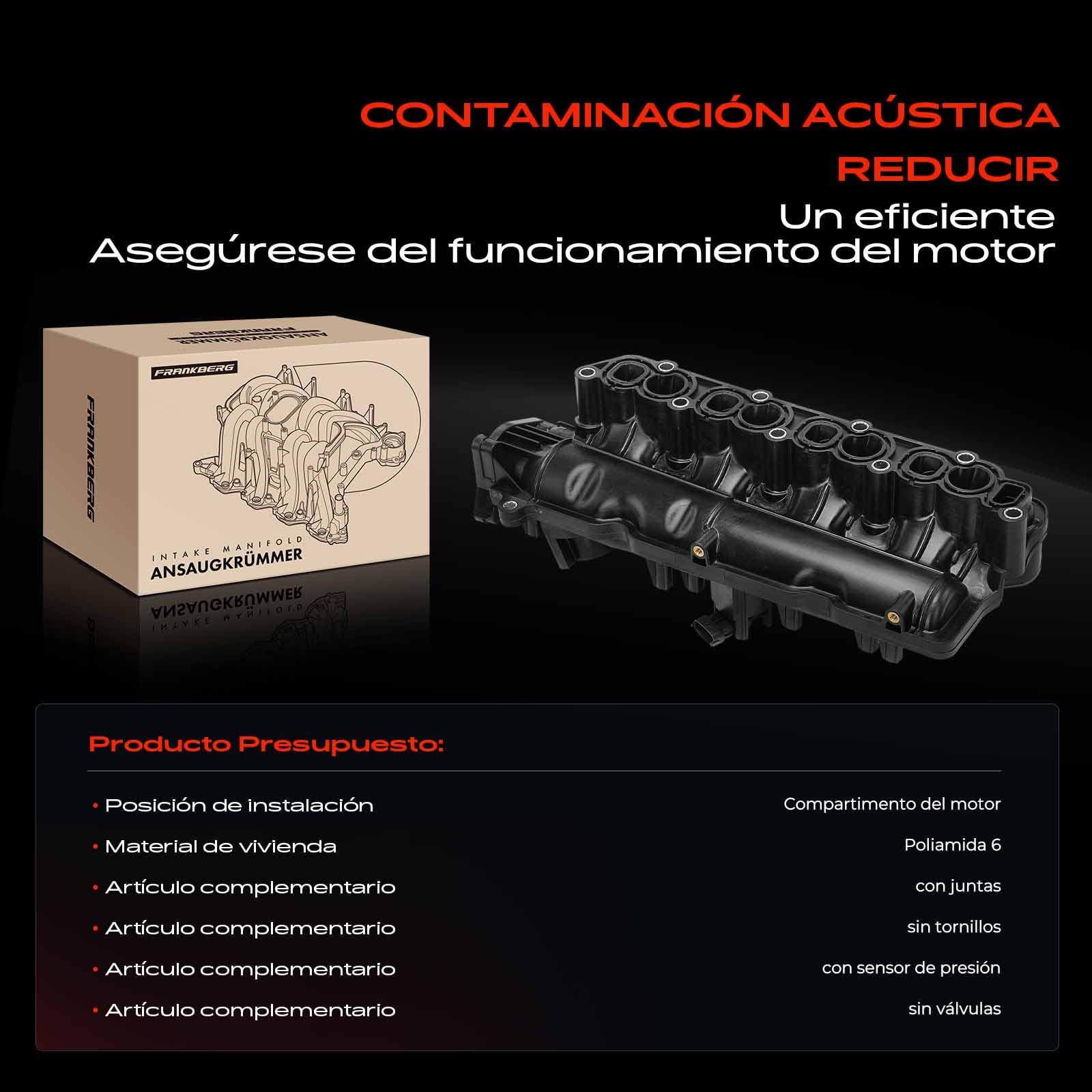 Frankberg Colector de admisión Tubo de admisión Compatible con cono 955 1.6 JTDM Combo Tour X12 1.6 CDTi Bravo II 198 1.6 D MultiJet Grande Punto 199 1.6 D MultiJet Giulietta 940 1.6 JTDM 55231272