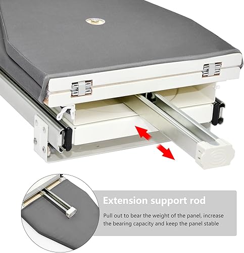 Miniatura 4 de AKOZLIN Tabla de planchar retráctil extraíble para armario, tabla de hierro giratoria deslizante montada en cajón con cubierta de planchado