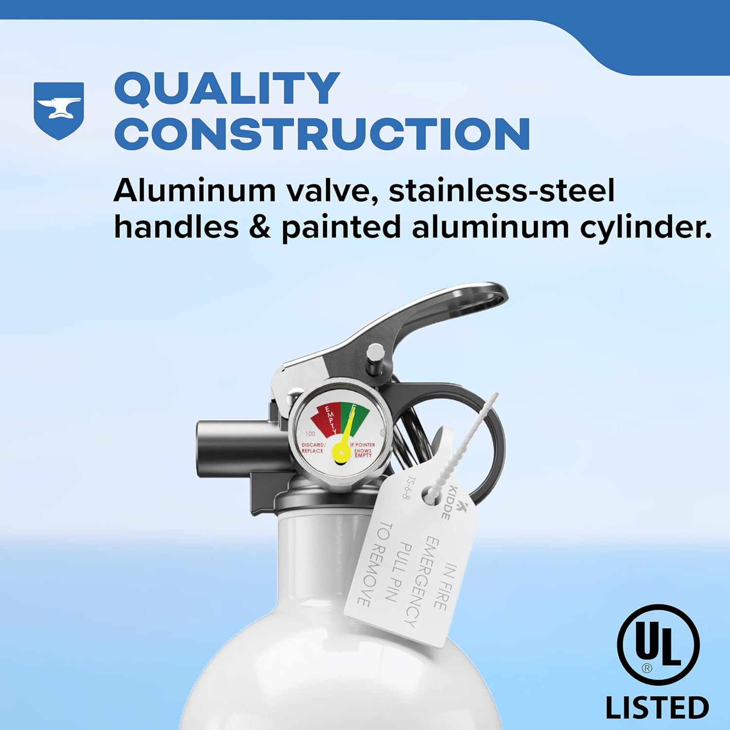 Kidde Fire Extinguisher for Boats, Single-Use 5BC