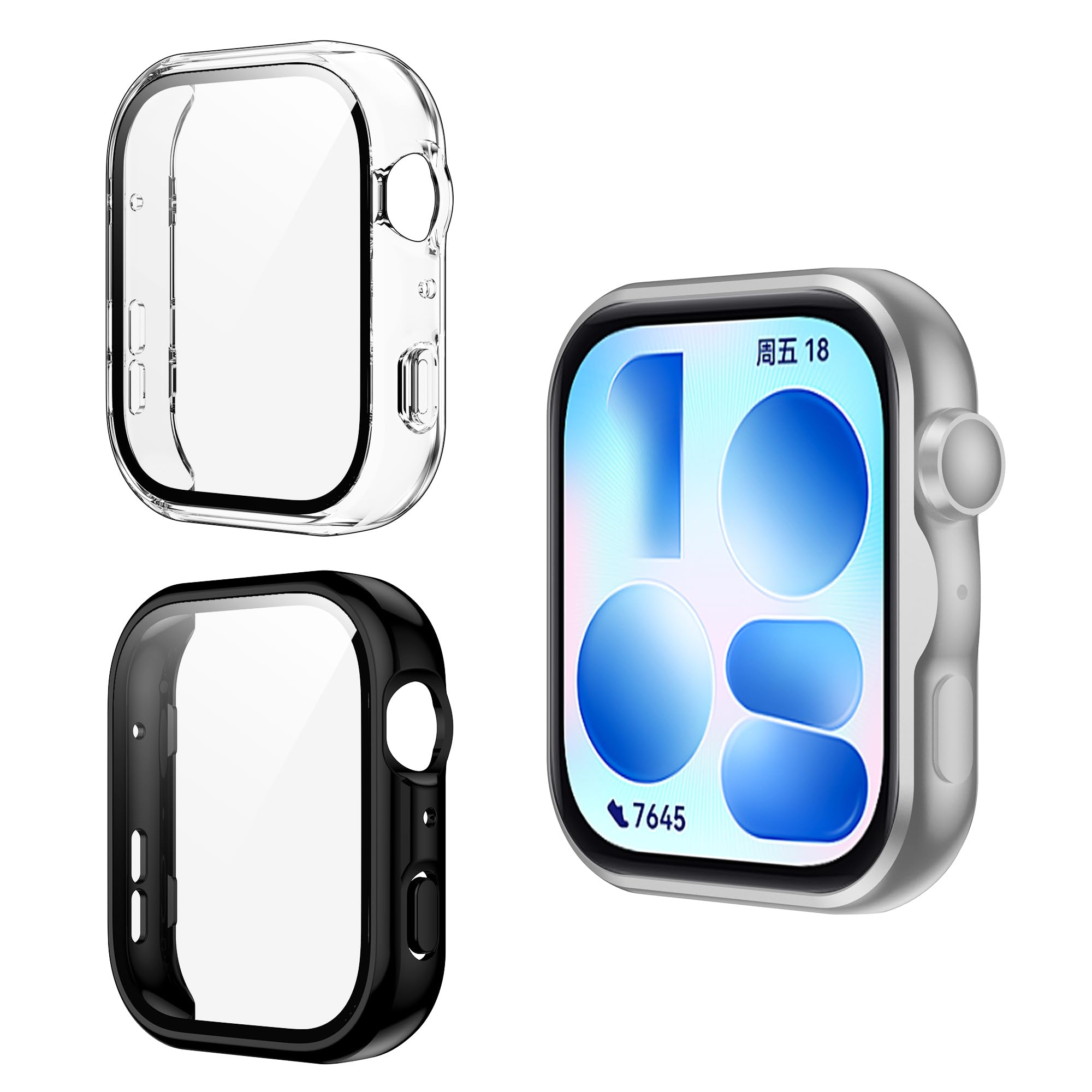 Effcotuo Funda para Huawei Watch Fit 5 Cover con Protector de Pantalla, Hard PC Ultrafino y Resistente a Arañazos Carcasa,Compatibles -Nergo