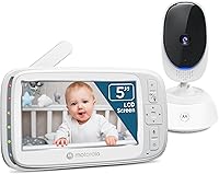Motorola VM75 No WiFi Video Baby Monitor: 5" Screen, 1000ft Range, Pan-Tilt-Zoom, Night Vision, 2-Way Talk & Lullabies