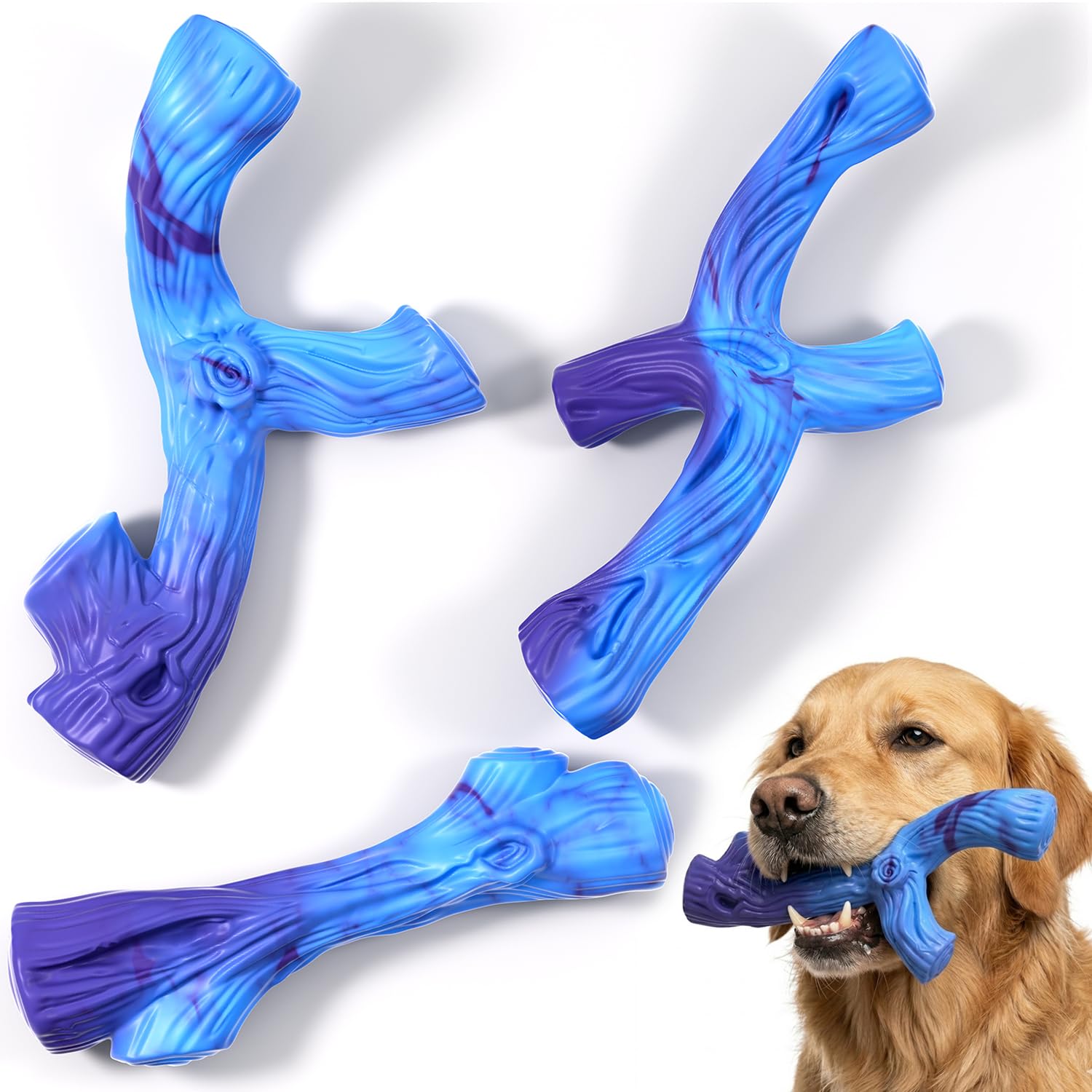 Dog Toys 3 Pack Indestructible Dog Chew Toys for Aggressive Chewers (Large)