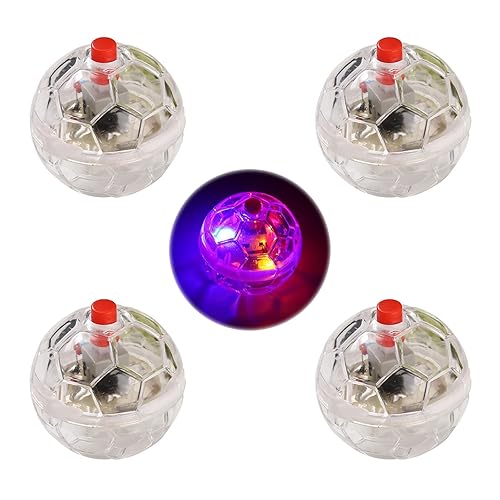 Zickupy 4 Pieces Ghost Hunting Cat Ball Multi-Color Flash LED Glowing Interactive Ball Pet Toys for Dog Cat Animals Activity - 4pcs