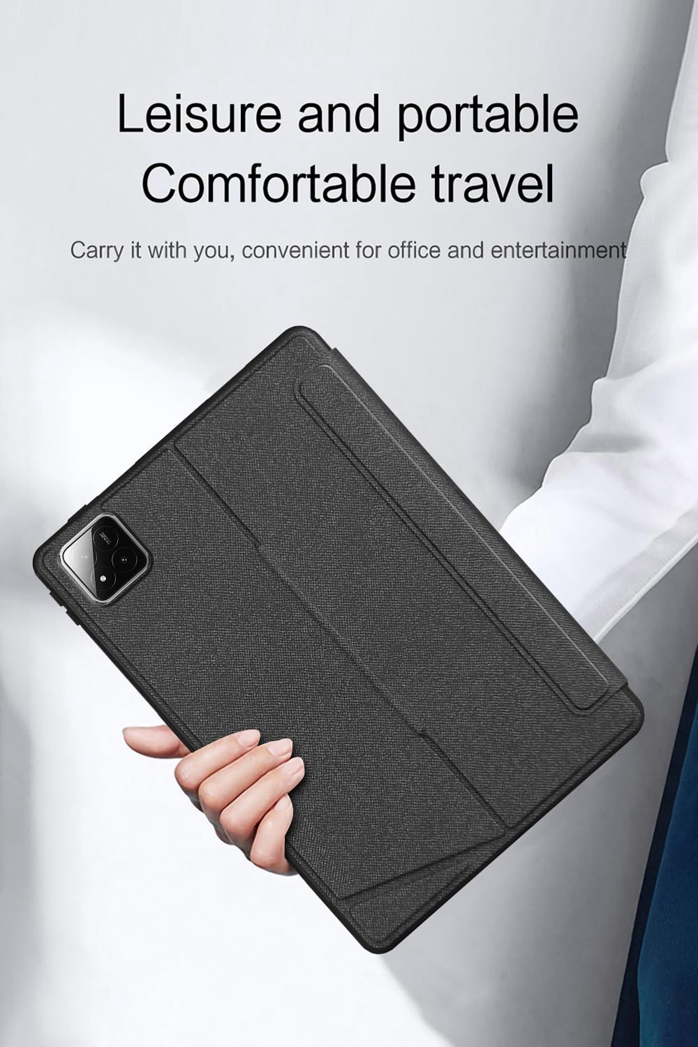 Etui na klawiaturę, kompatybilne z Xiaomi Poco Pad X1 28.4 cm (2025), podświetlane, odłączane, bezprzewodowe, Bluetooth, pokrowiec ze skóry PU, kompatybilne z Xiaomi Poco Pad X1 28.4 cm (kolor czarny)